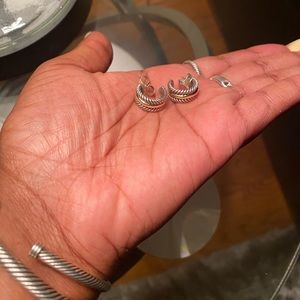 David yurman small cable collectibles huggie hoop earrings with 14 carat gold